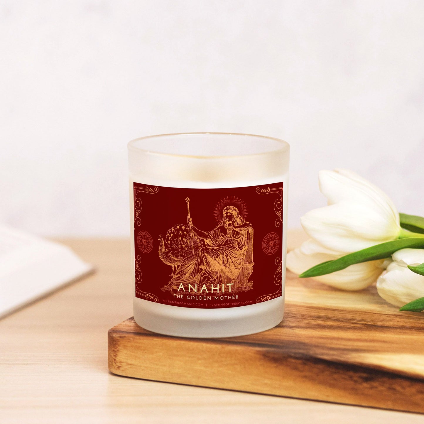 Anahit, Armenian Mother Goddess 11oz Frosted Glass Candle