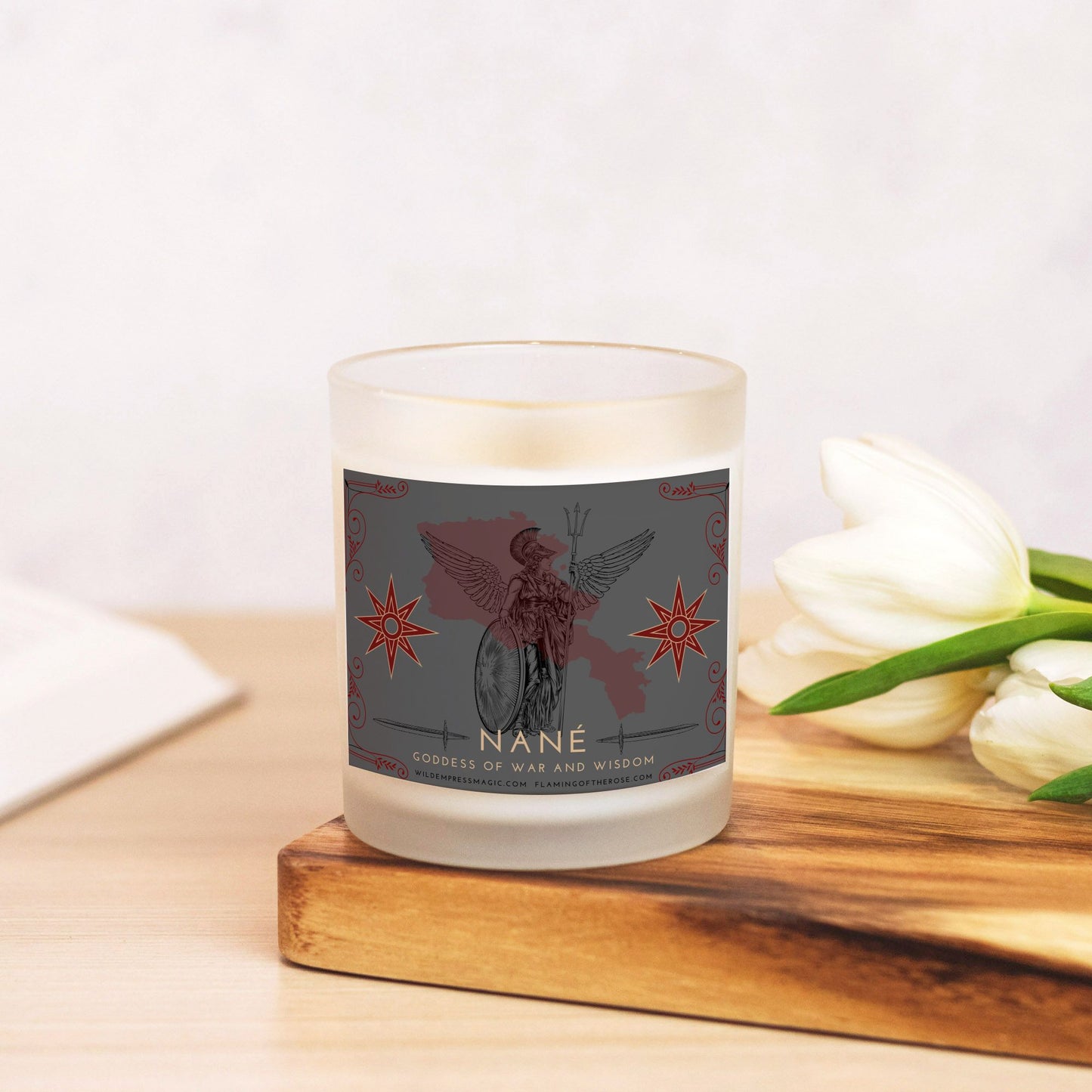 Nane, Armenian Goddess of War 11oz Frosted Glass Candle