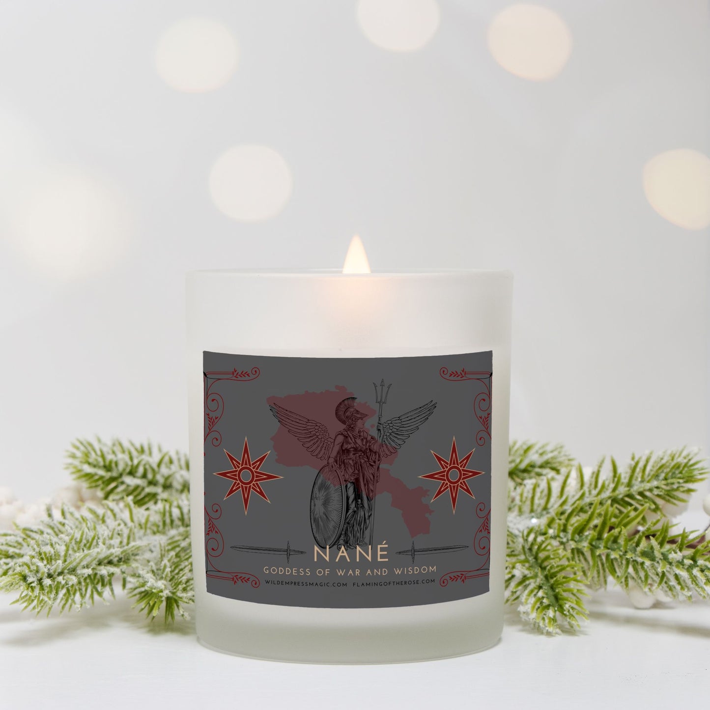 Nane, Armenian Goddess of War 11oz Frosted Glass Candle