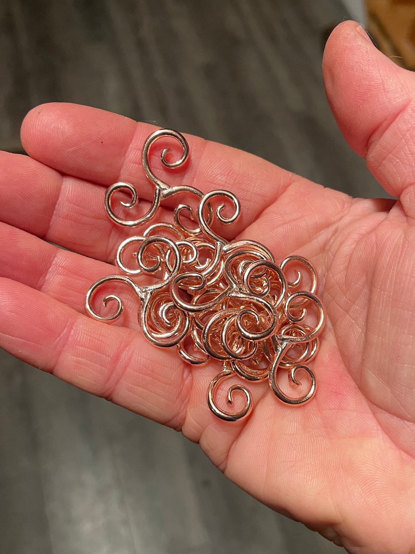 Commission for 13 Copper Triskeles