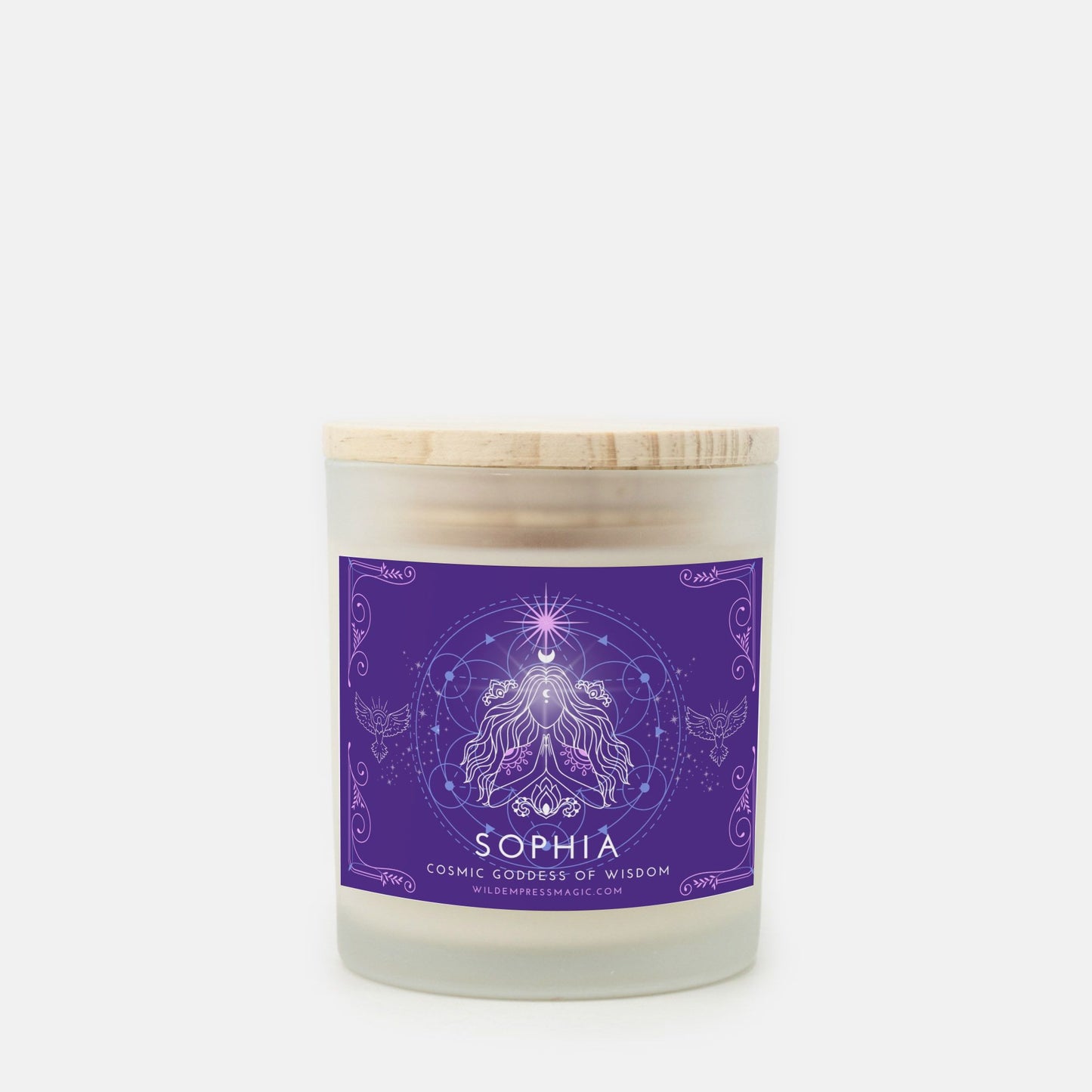 Sophia, Goddess of Wisdom 11oz Frosted Glass Candle