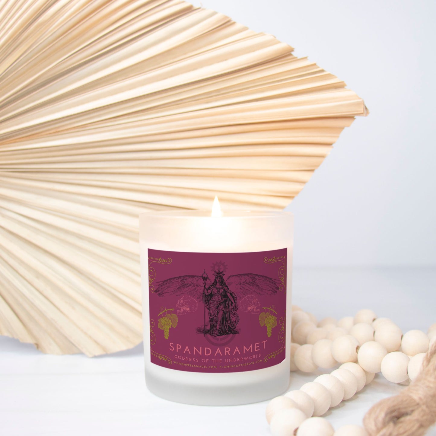 Spandaramet, Armenian Underworld Goddess 11oz Frosted Glass Candle