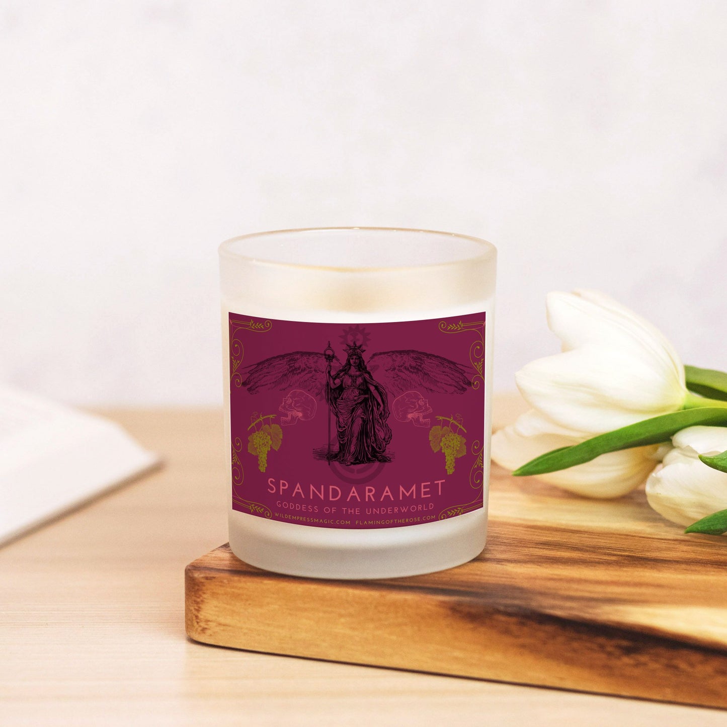 Spandaramet, Armenian Underworld Goddess 11oz Frosted Glass Candle