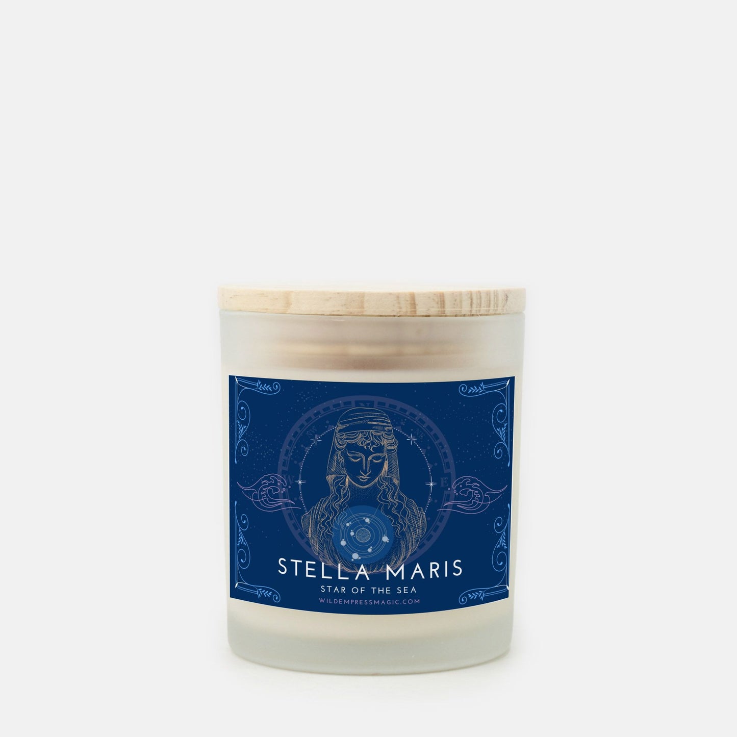 Stella Maris, Star of the Sea 11oz Frosted Glass Candle