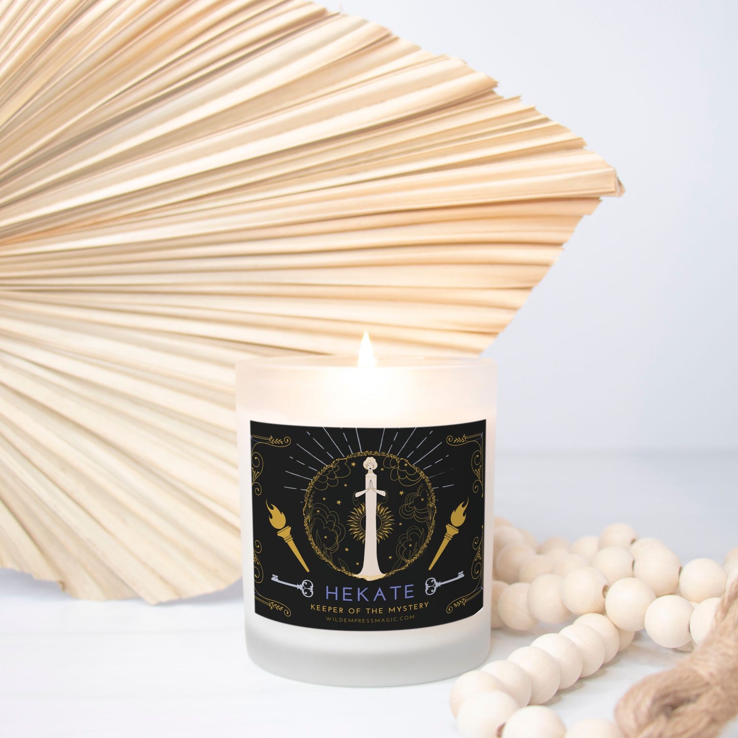 Hekate, Keeper of the Mystery 11oz Frosted Glass Candle