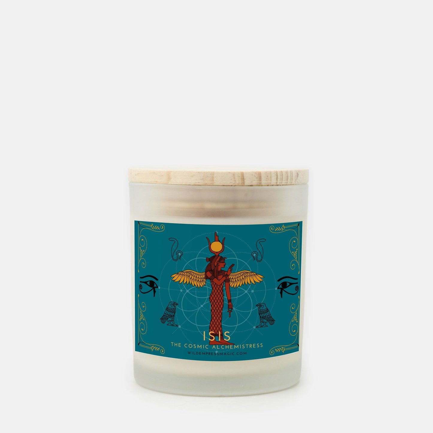 Isis, Egyptian Goddess of Magic 11oz Frosted Glass Candle