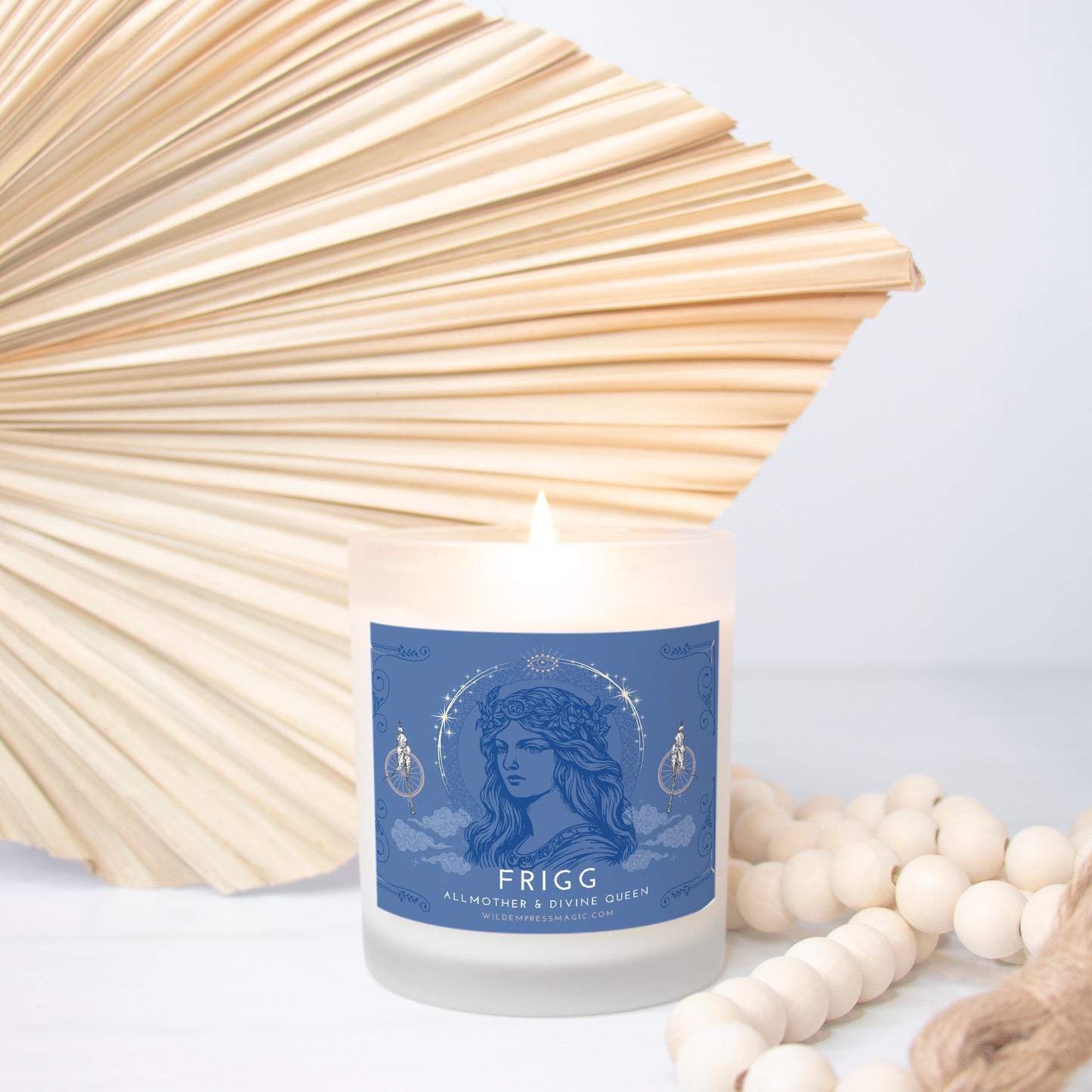 Frigg, Norse Goddess of Marriage and Divine Queen 11oz Frosted Glass Candle