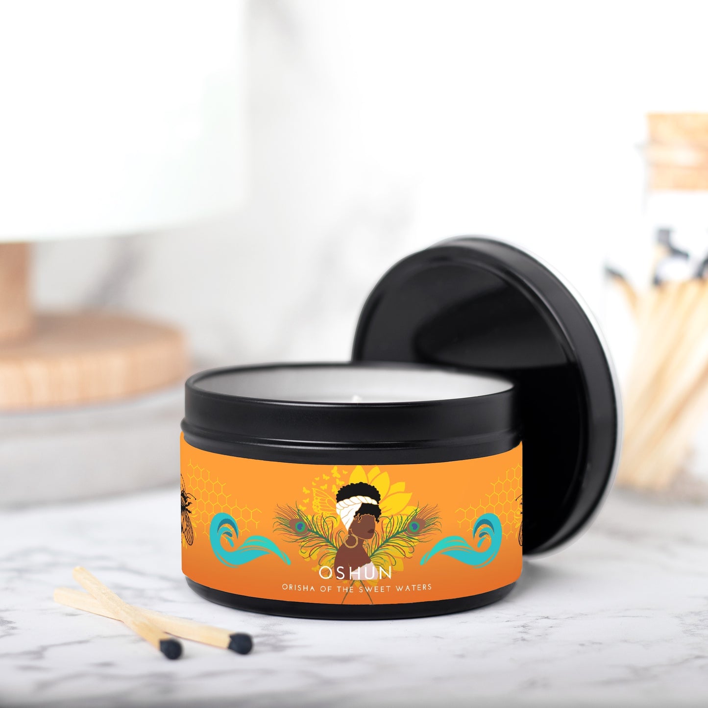 Oshun, Orisha of the Sweet Waters 8oz Candle