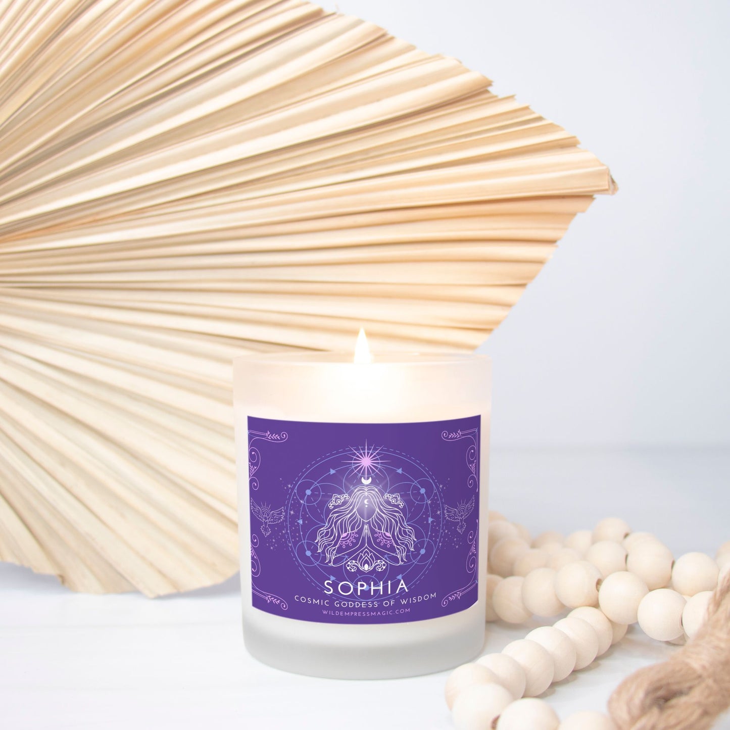 Sophia, Goddess of Wisdom 11oz Frosted Glass Candle