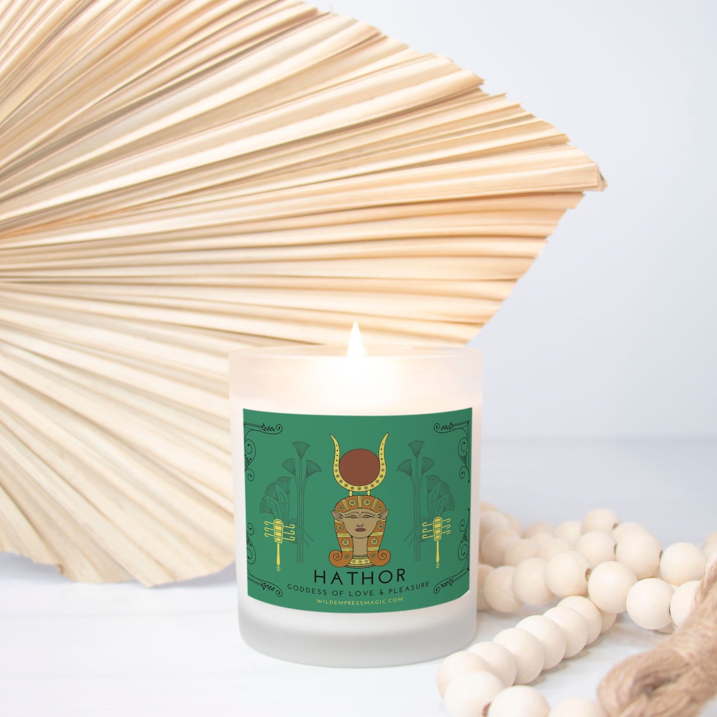 Hathor 11oz Frosted Glass Candle