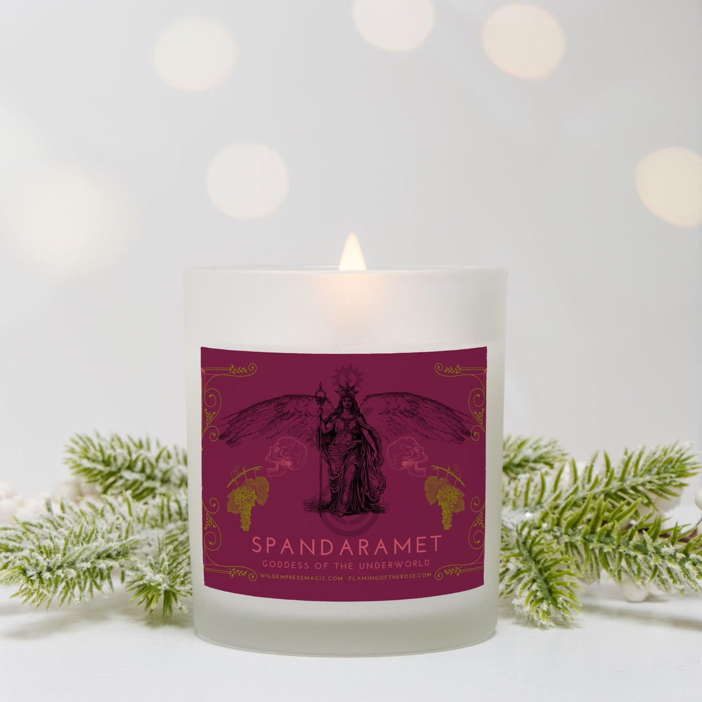 Spandaramet, Armenian Underworld Goddess 11oz Frosted Glass Candle