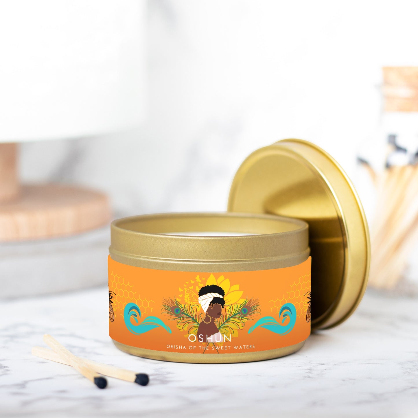 Oshun, Orisha of the Sweet Waters 8oz Candle