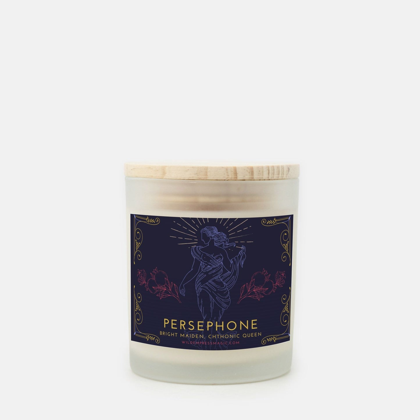 Persephone, Queen of the Underworld 11oz Frosted Glass Candle