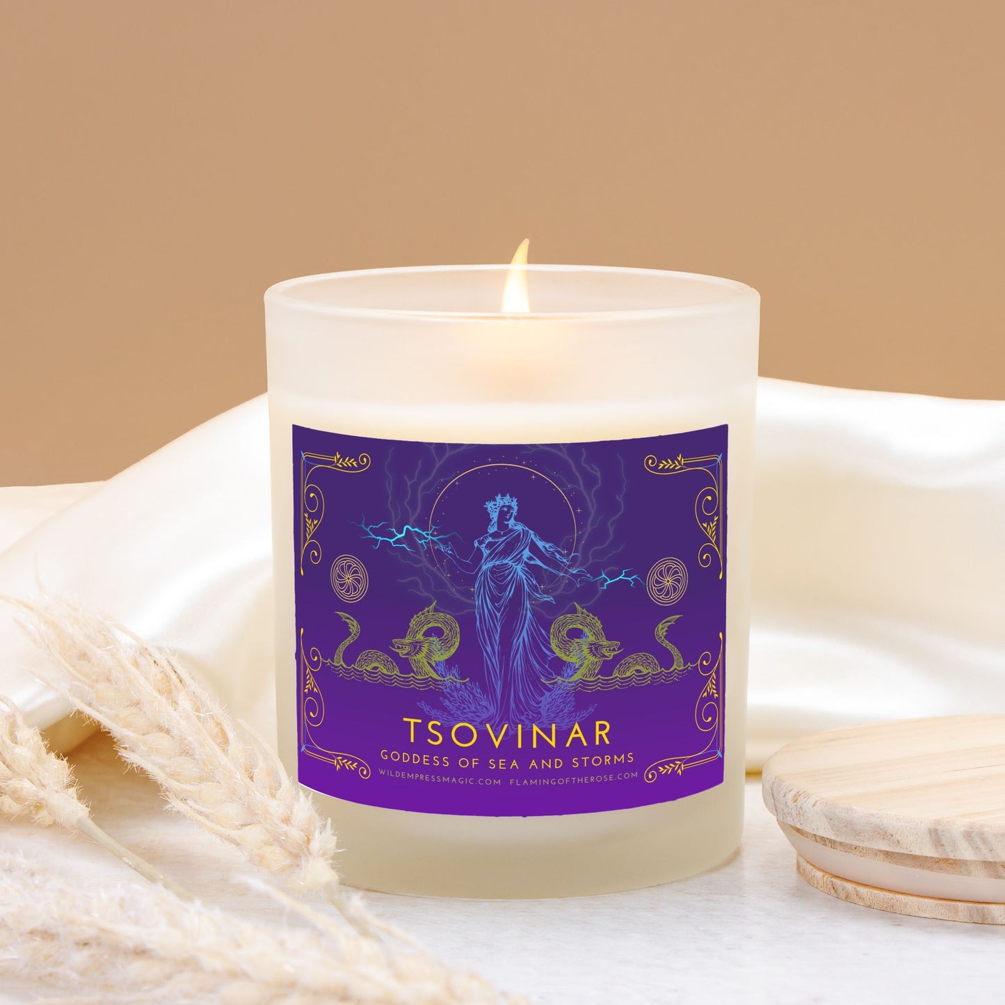 Tsovinar, Armenian Goddess of the Sea 11oz Frosted Glass Candle