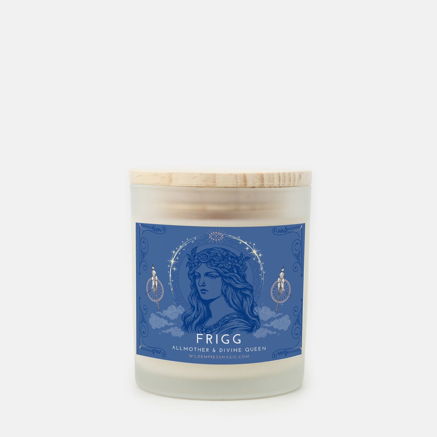 Frigg, Norse Goddess of Marriage and Divine Queen 11oz Frosted Glass Candle