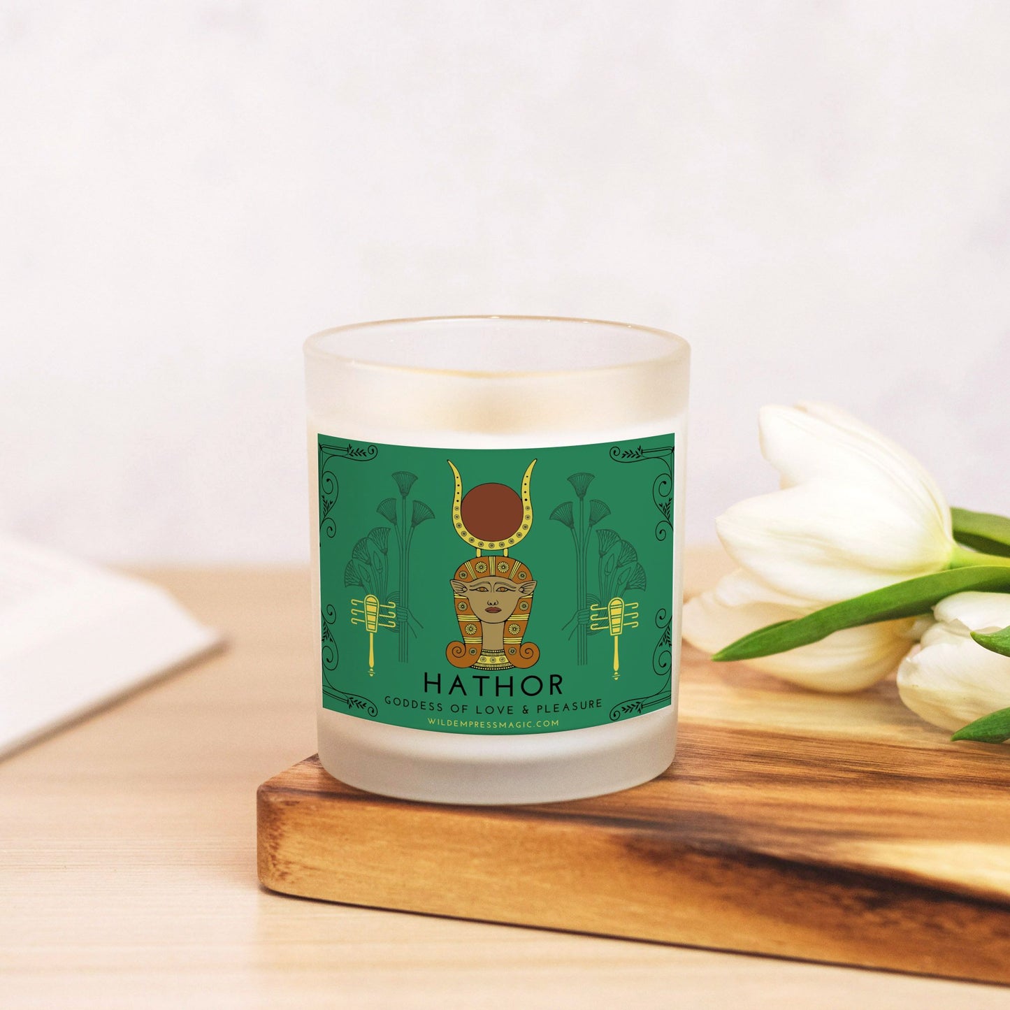 Hathor 11oz Frosted Glass Candle