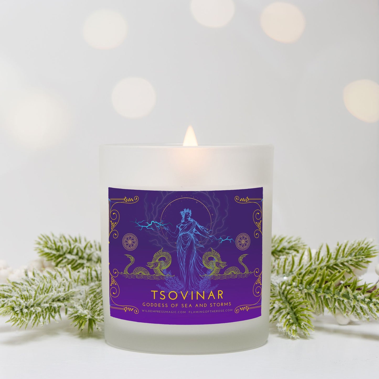 Tsovinar, Armenian Goddess of the Sea 11oz Frosted Glass Candle