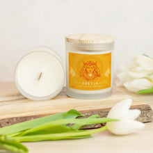 Load image into Gallery viewer, Freyja, Norse Goddess of Love and Magic 11oz Frosted Glass Candle
