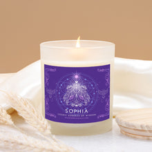 Load image into Gallery viewer, Sophia, Goddess of Wisdom 11oz Frosted Glass Candle
