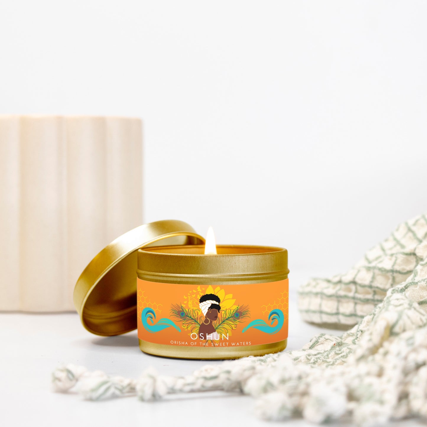 Oshun, Orisha of the Sweet Waters 4oz Candle