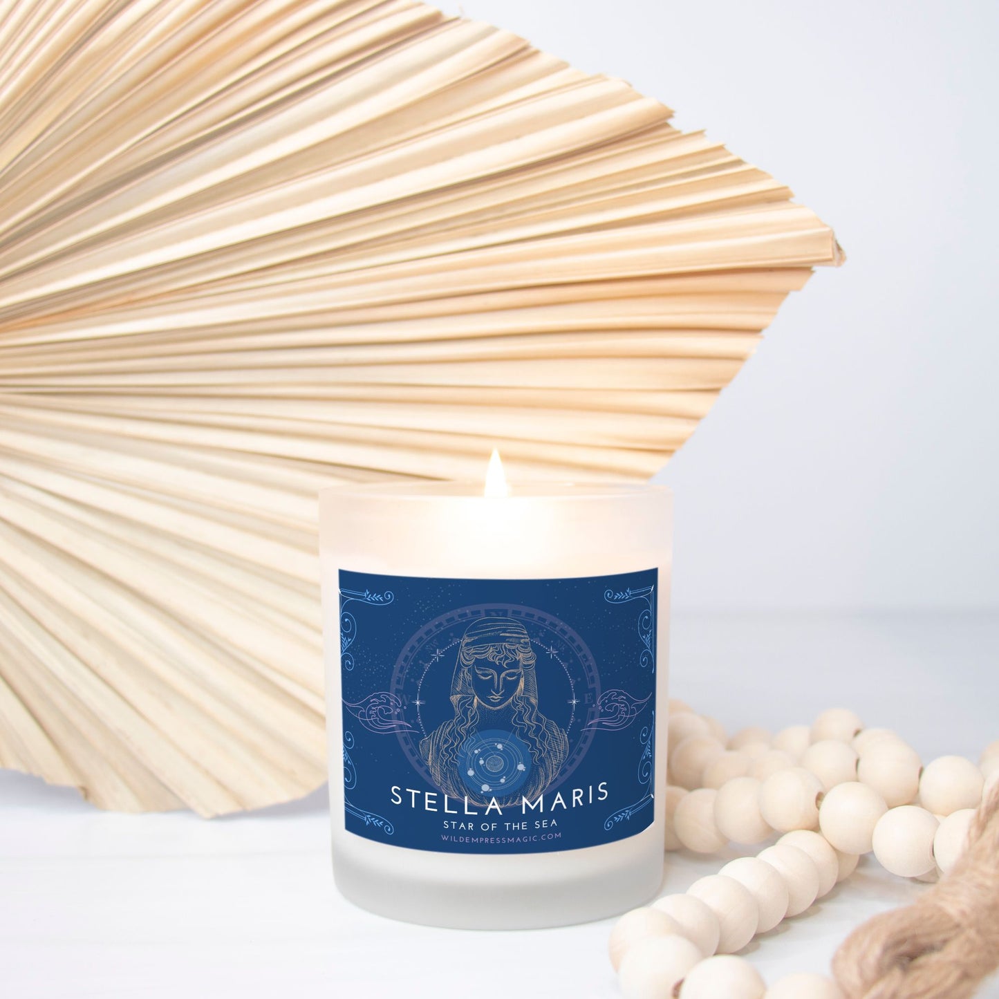 Stella Maris, Star of the Sea 11oz Frosted Glass Candle