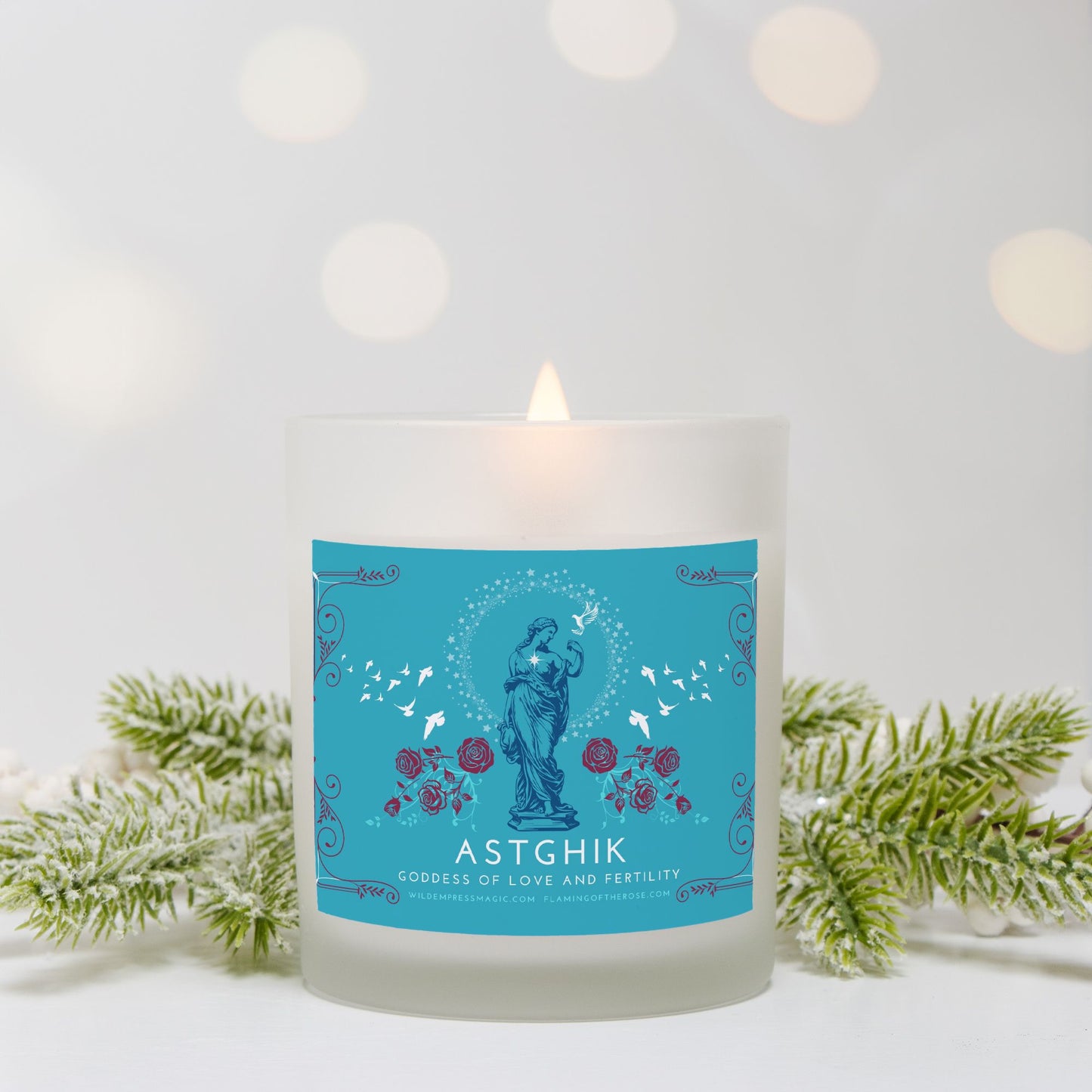 Astghik, Armenian Goddess of Love 11oz Frosted Glass Candle