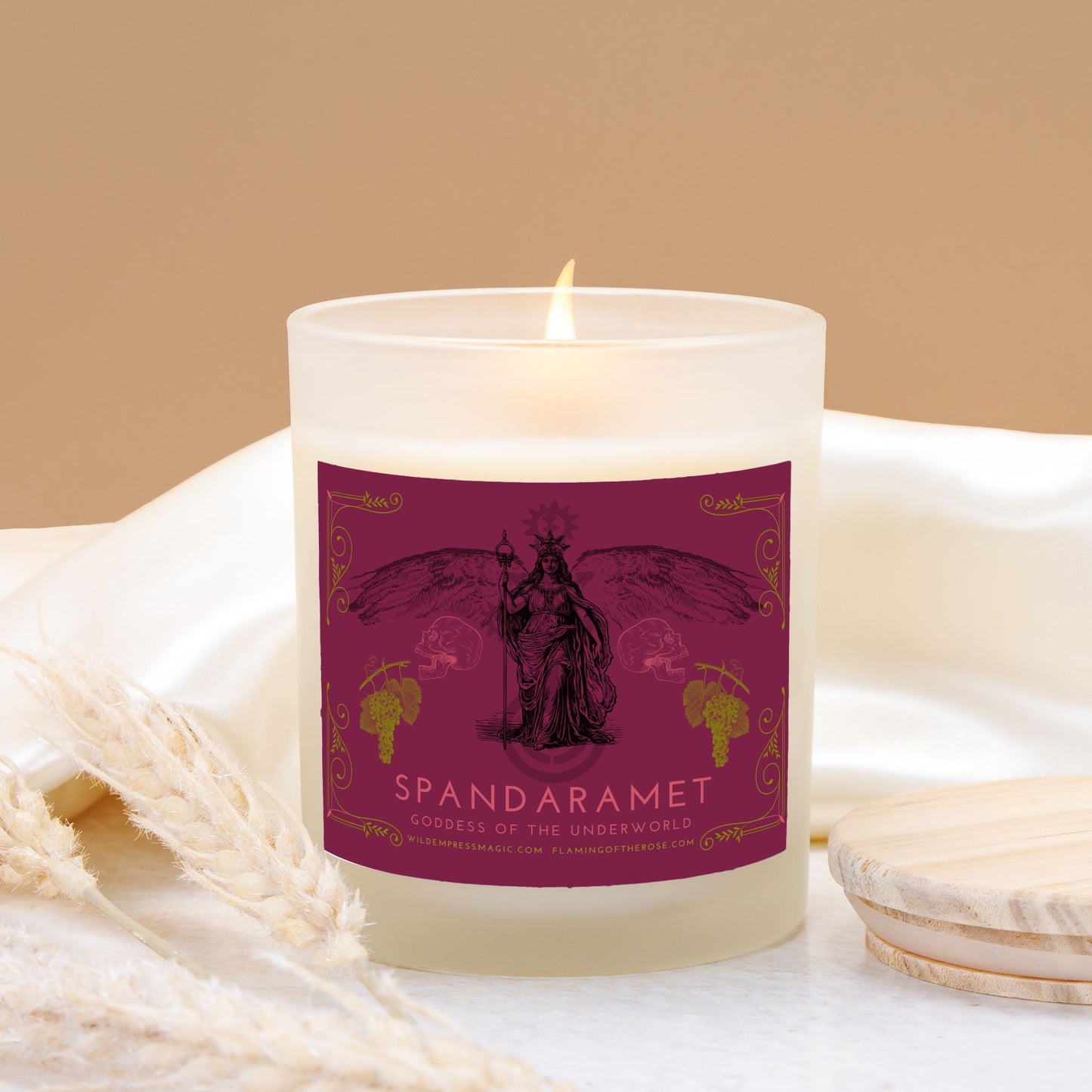 Spandaramet, Armenian Underworld Goddess 11oz Frosted Glass Candle